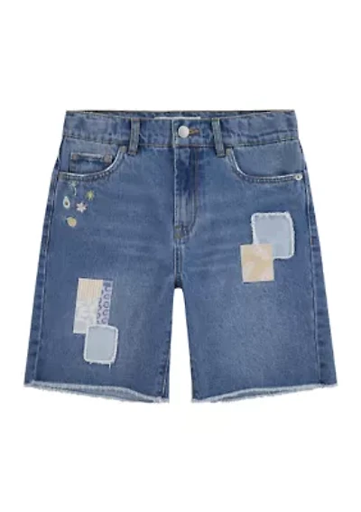 Girls 7-16 Patchwork Appliqué Shorts