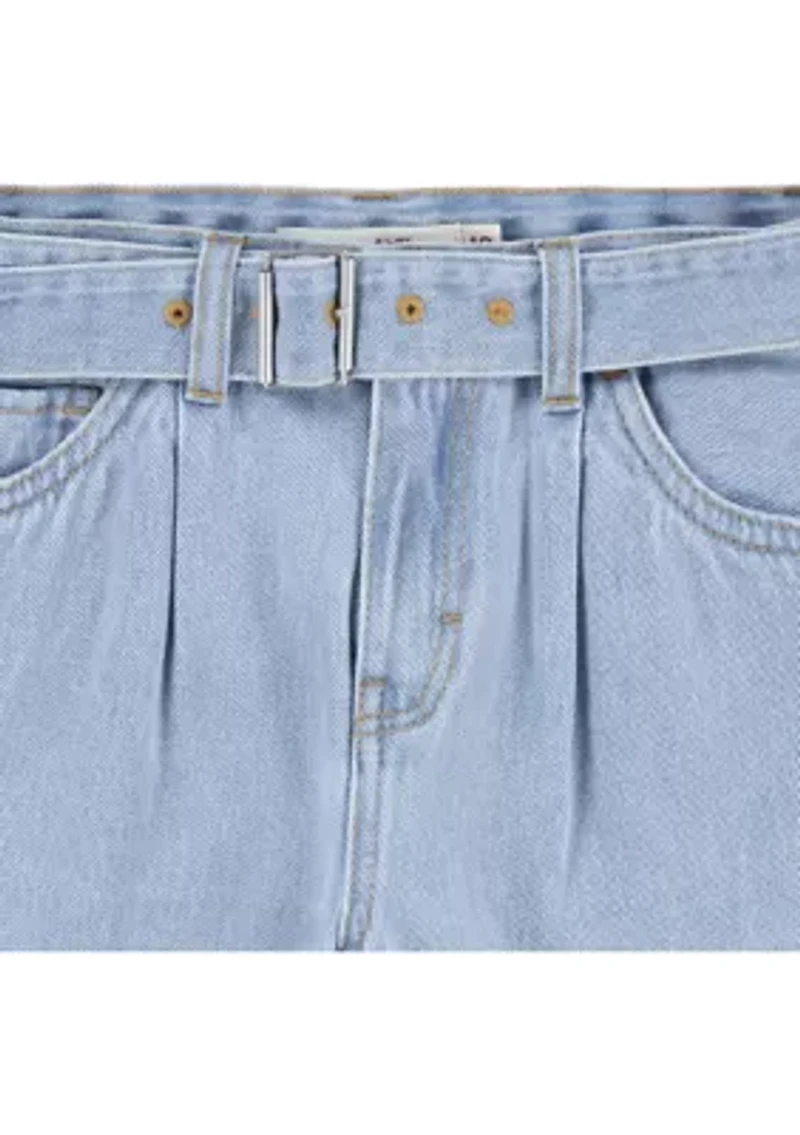 Girls 7-16 Denim Belted Shorts