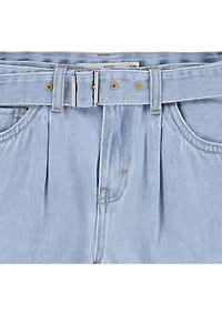 Girls 7-16 Denim Belted Shorts