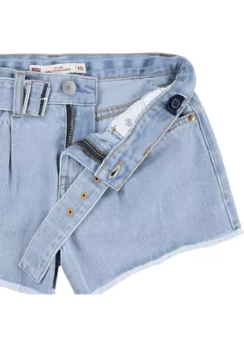 Girls 7-16 Denim Belted Shorts
