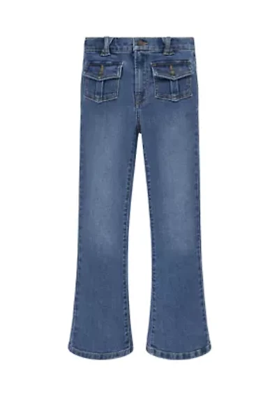 Girls 7-16 Cargo Flare Jeans