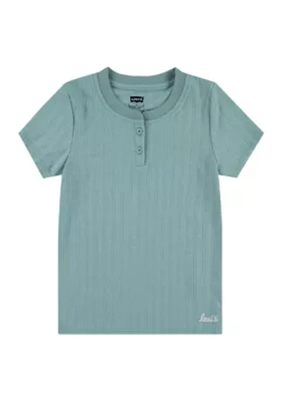 Girls 7-16 Ribbed Knit Babydoll Top