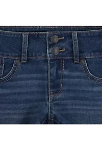 Girls 7-16 Double Shank Denim Shorts