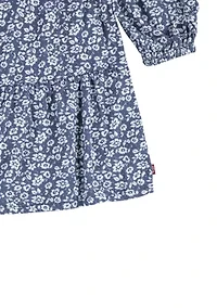 Girls 7-16 Smocked Printed Dress