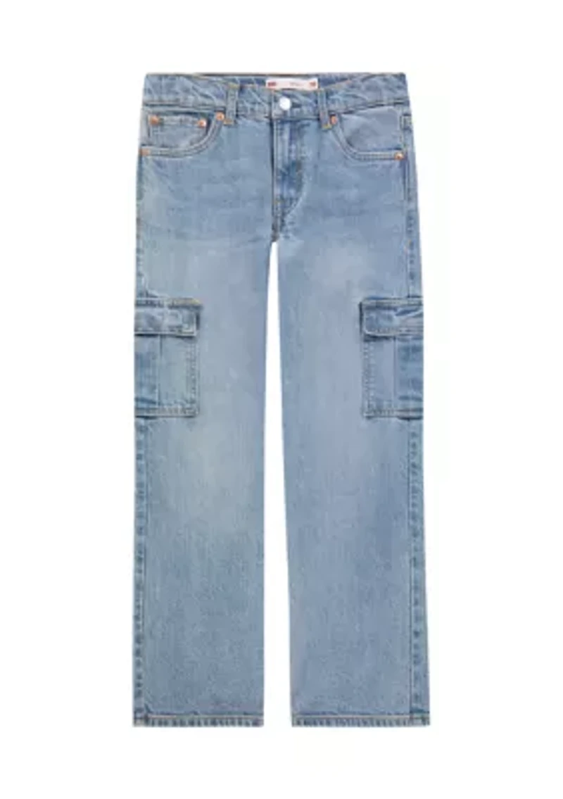 Girls 7-16 Baggy Cargo Denim Jeans