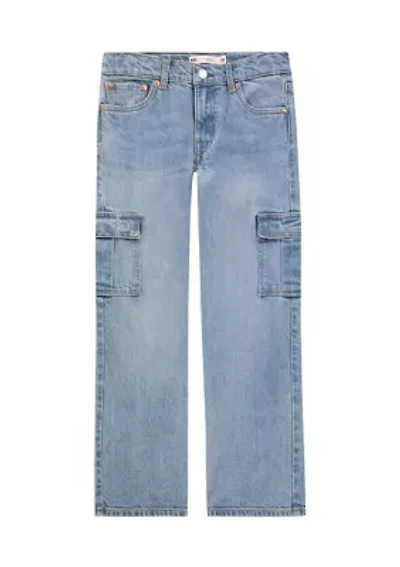Girls 7-16 Baggy Cargo Denim Jeans