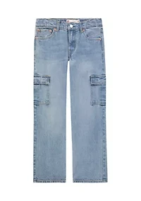 Girls 7-16 Baggy Cargo Denim Jeans