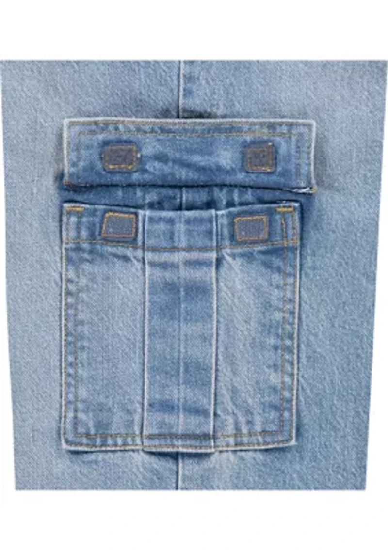 Girls 7-16 Baggy Cargo Denim Jeans