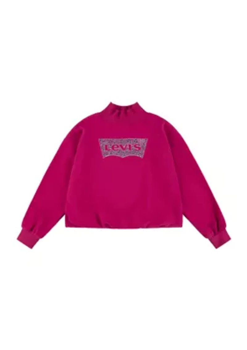 Girls 7-16 Mock Neck Bubble Knit Graphic Top