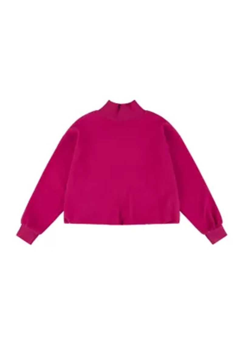 Girls 7-16 Mock Neck Bubble Knit Graphic Top