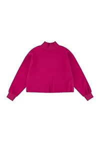 Girls 7-16 Mock Neck Bubble Knit Graphic Top