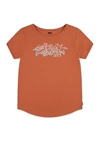 Girls 7-16 Double Cuff Graphic T-Shirt