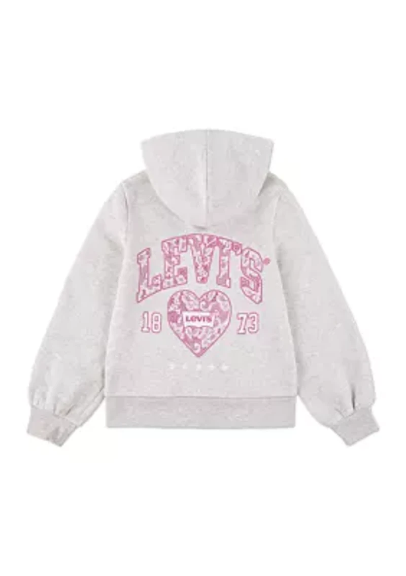 Girls 7-16 Lace Full Zip Hoodie