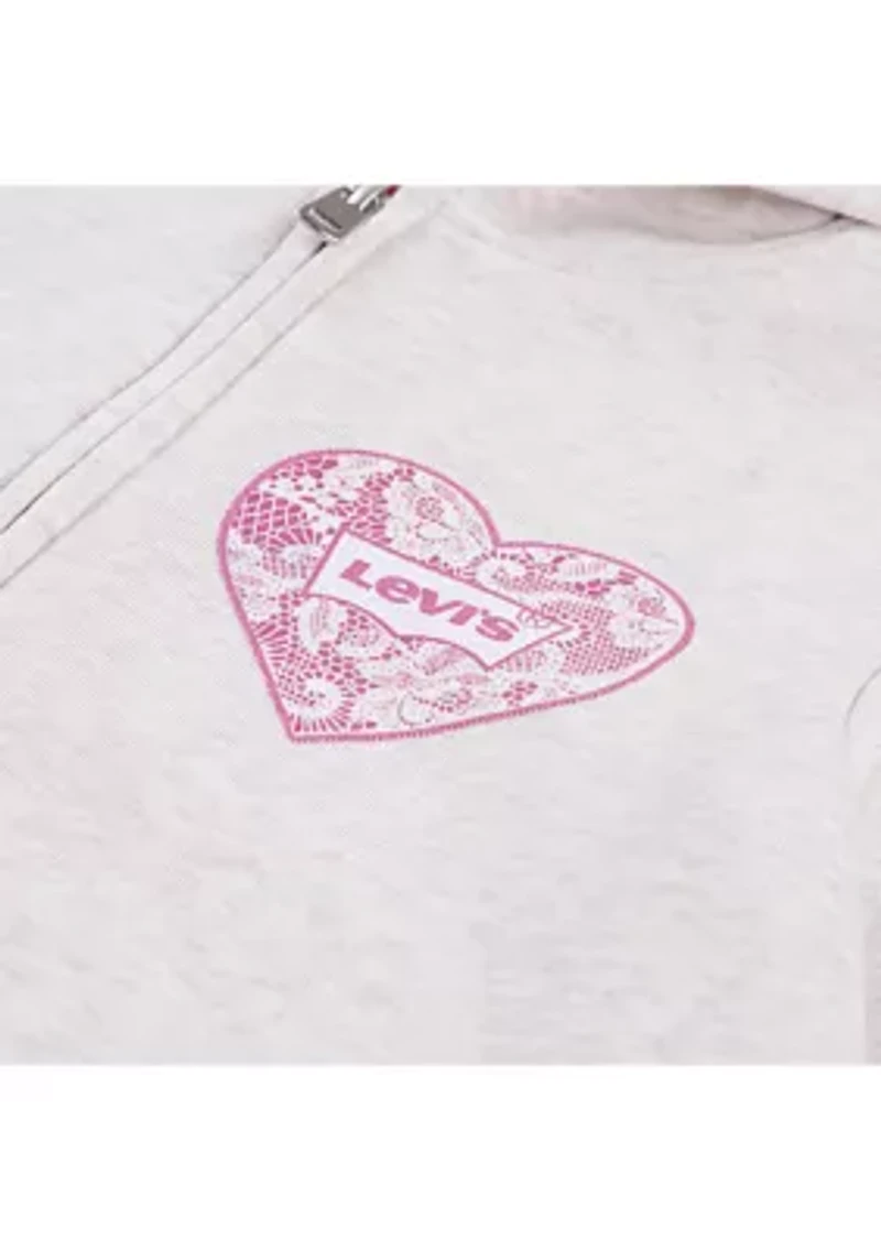 Girls 7-16 Lace Full Zip Hoodie