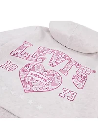 Girls 7-16 Lace Full Zip Hoodie