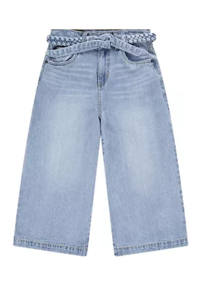 Girls 7-16 Extra Large Culotte Stretch Denim Jeans