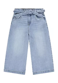 Girls 7-16 Extra Large Culotte Stretch Denim Jeans