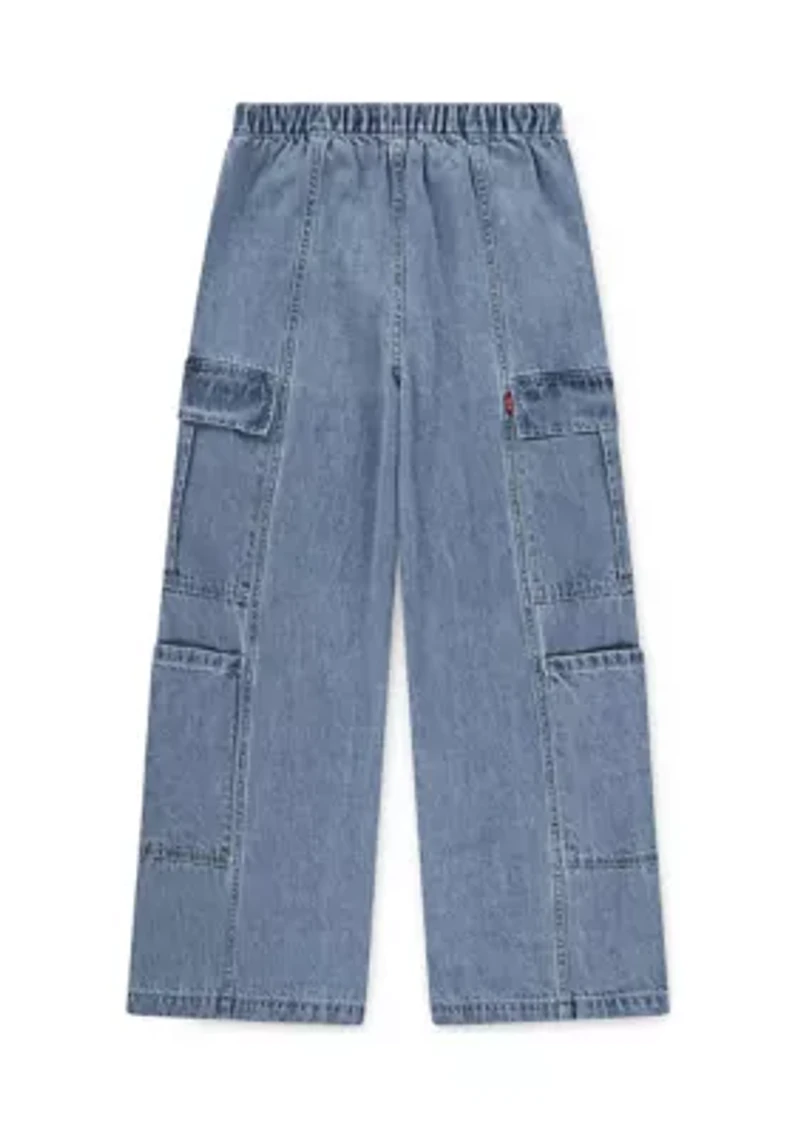 Girls 7-16 Denim Parachute Cargo Pants