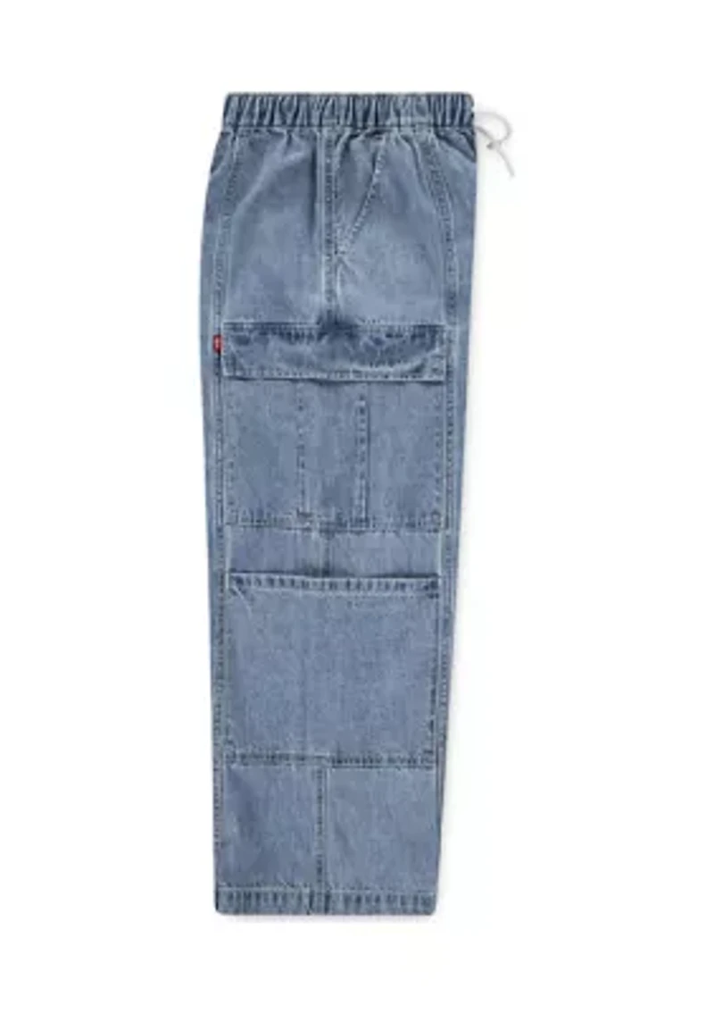 Girls 7-16 Denim Parachute Cargo Pants