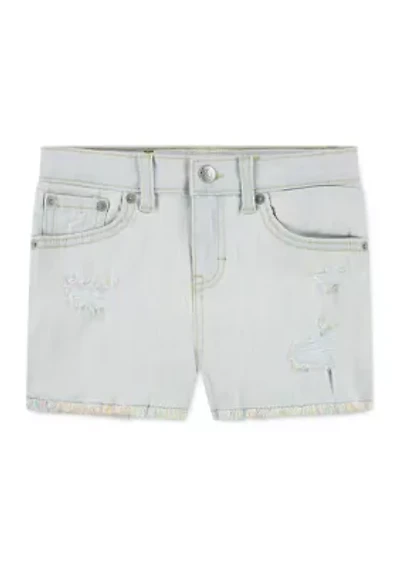 Girls 7-16 Rainbow Denim Shorts