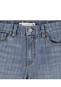 Girls 7-16 Textured Stripe Wide Leg Jeans
