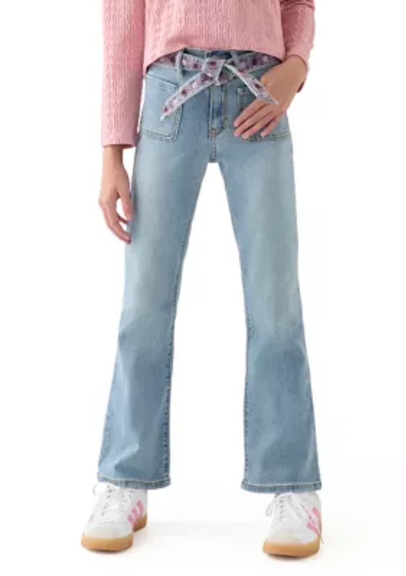 Girls 7-16 726 Flare Jeans With Embroidered Belt