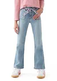 Girls 7-16 726 Flare Jeans With Embroidered Belt