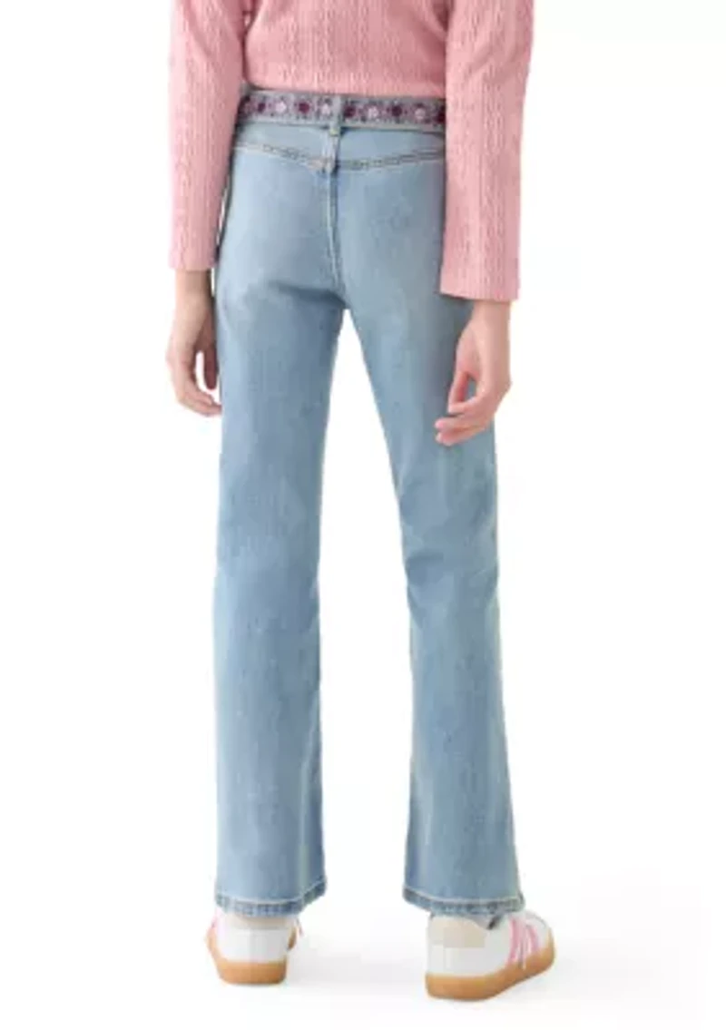 Girls 7-16 726 Flare Jeans With Embroidered Belt