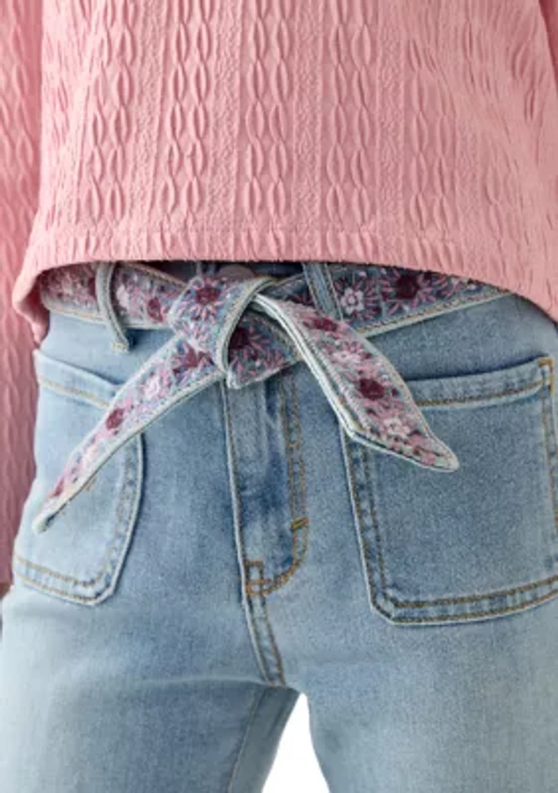 Girls 7-16 726 Flare Jeans With Embroidered Belt