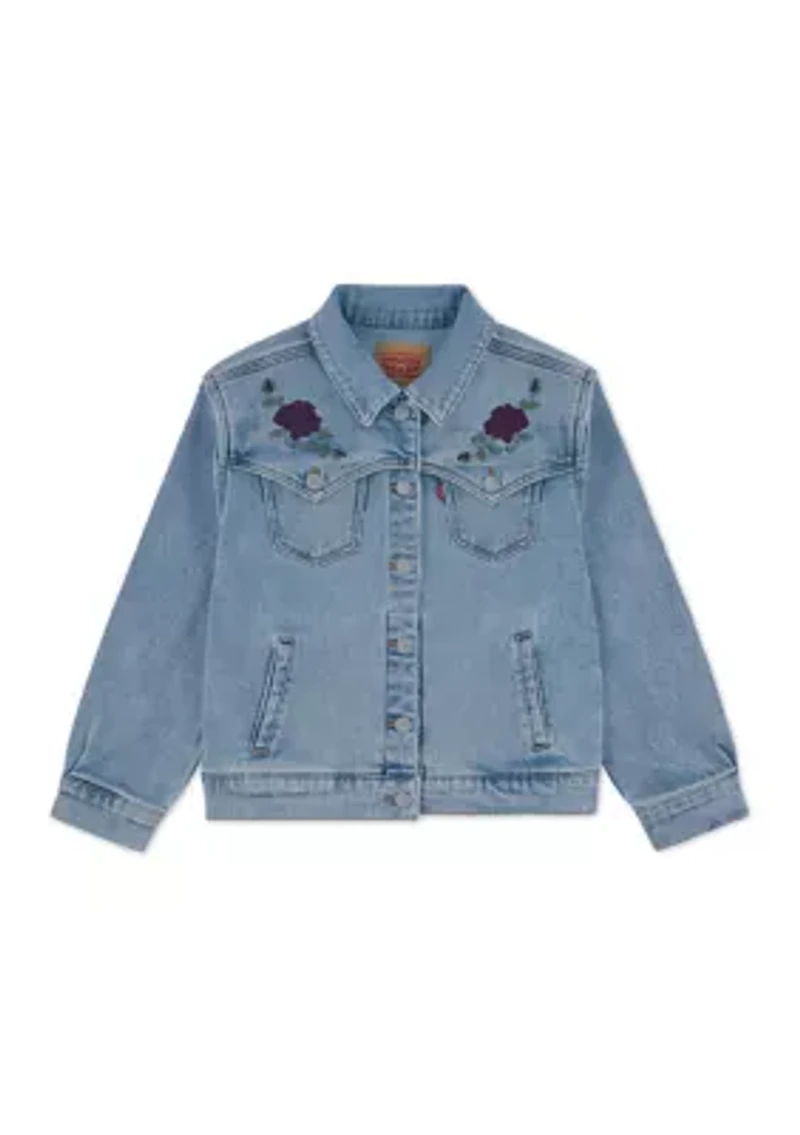 Girls 7-16 Oversized Western Trucker Jacket