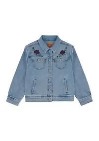 Girls 7-16 Oversized Western Trucker Jacket