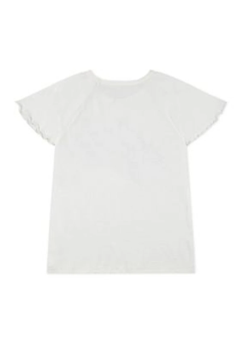 Girls 7-16 Ruffle Sleeve Logo Graphic T-Shirt