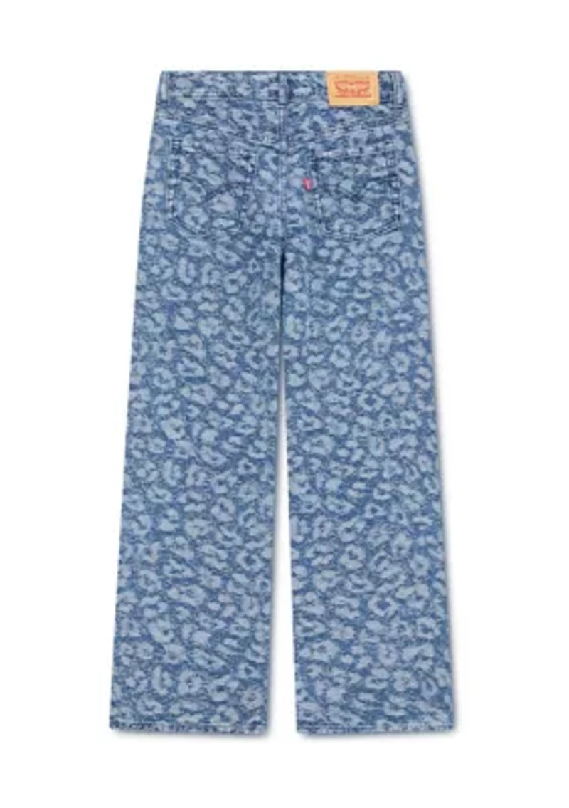 Girls 7-16 Jacquard High Rise Baggy Denim Jeans