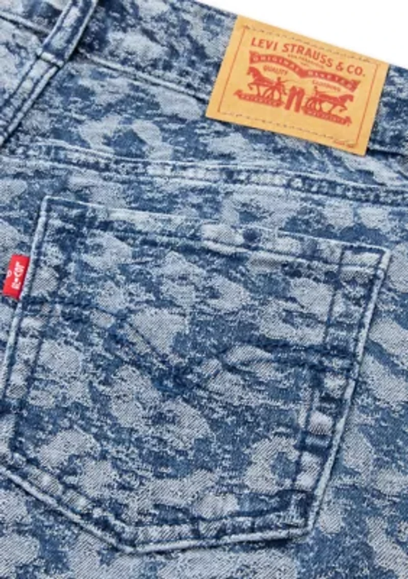 Girls 7-16 Jacquard High Rise Baggy Denim Jeans