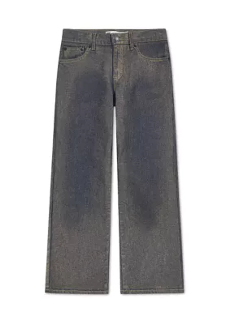 Girls 7-16 Wide Leg Foil Denim Jeans