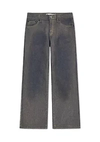 Girls 7-16 Wide Leg Foil Denim Jeans