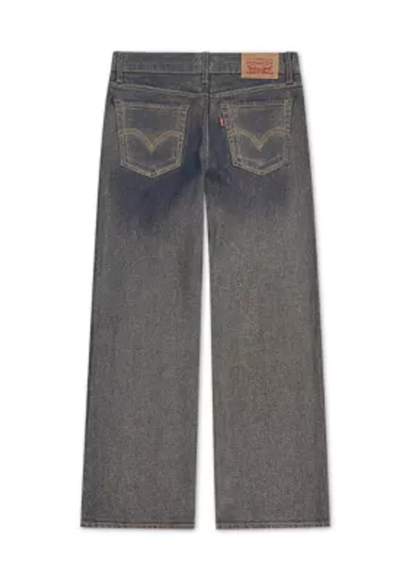 Girls 7-16 Wide Leg Foil Denim Jeans