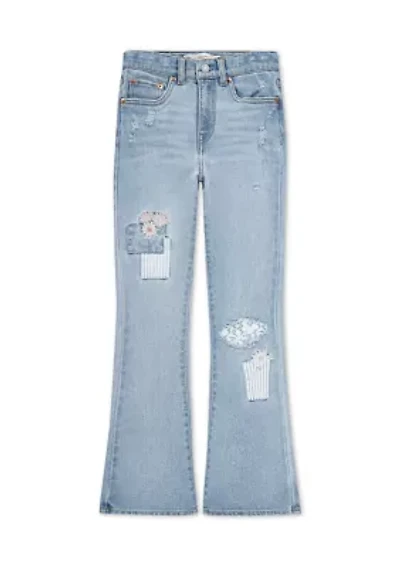 Girls 7-16 Flare Jeans with Applique