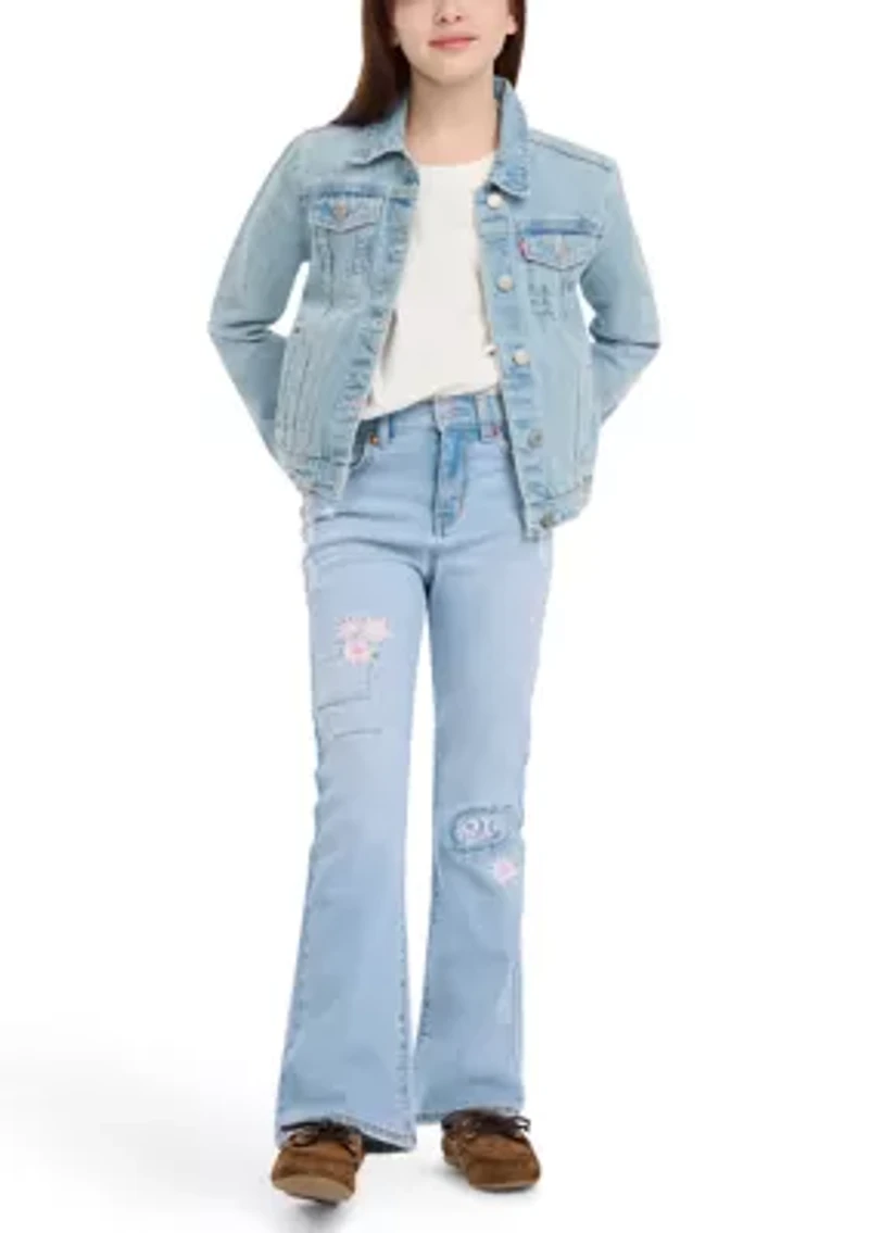 Girls 7-16 Flare Jeans with Applique