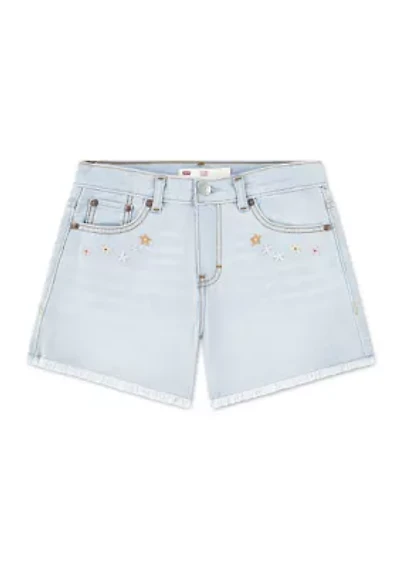 Girls 7-16 Crochet Applique A-Line Shorts