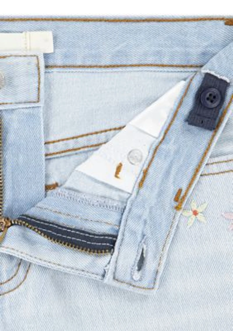 Girls 7-16 Crochet Applique A-Line Shorts