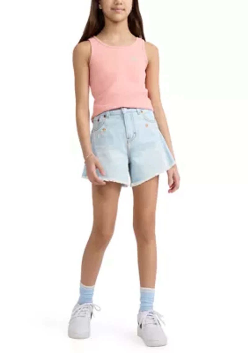 Girls 7-16 Crochet Applique A-Line Shorts