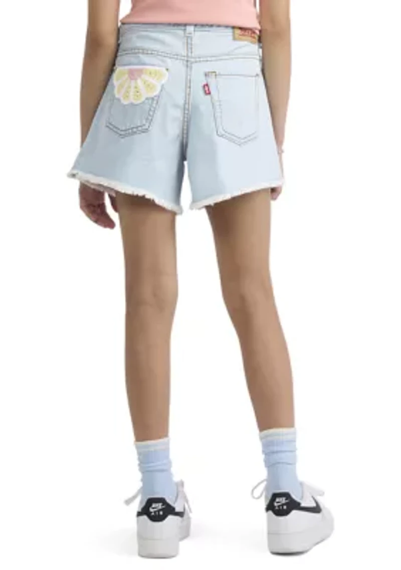 Girls 7-16 Crochet Applique A-Line Shorts