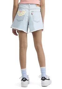Girls 7-16 Crochet Applique A-Line Shorts