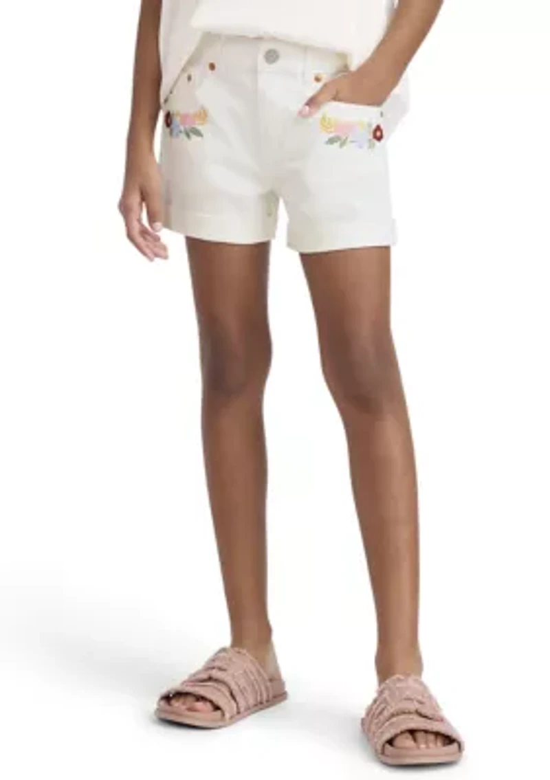Girls 7-16 Embroidered Shorts