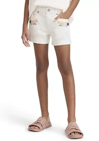 Girls 7-16 Embroidered Shorts