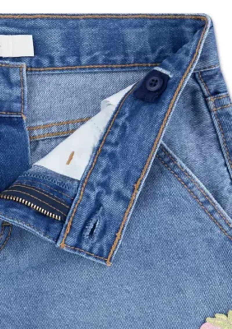 Girls 7-16 Applique Girlfriend Shorts