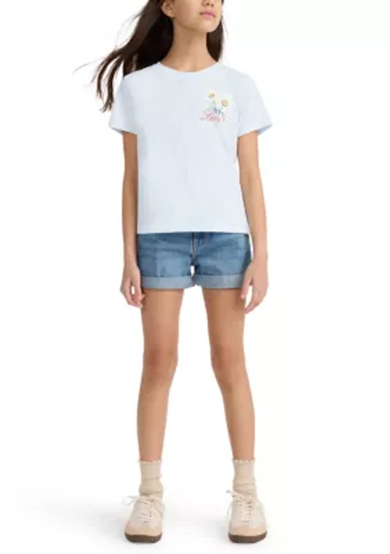 Girls 7-16 Floral Stamp Graphic T-Shirt