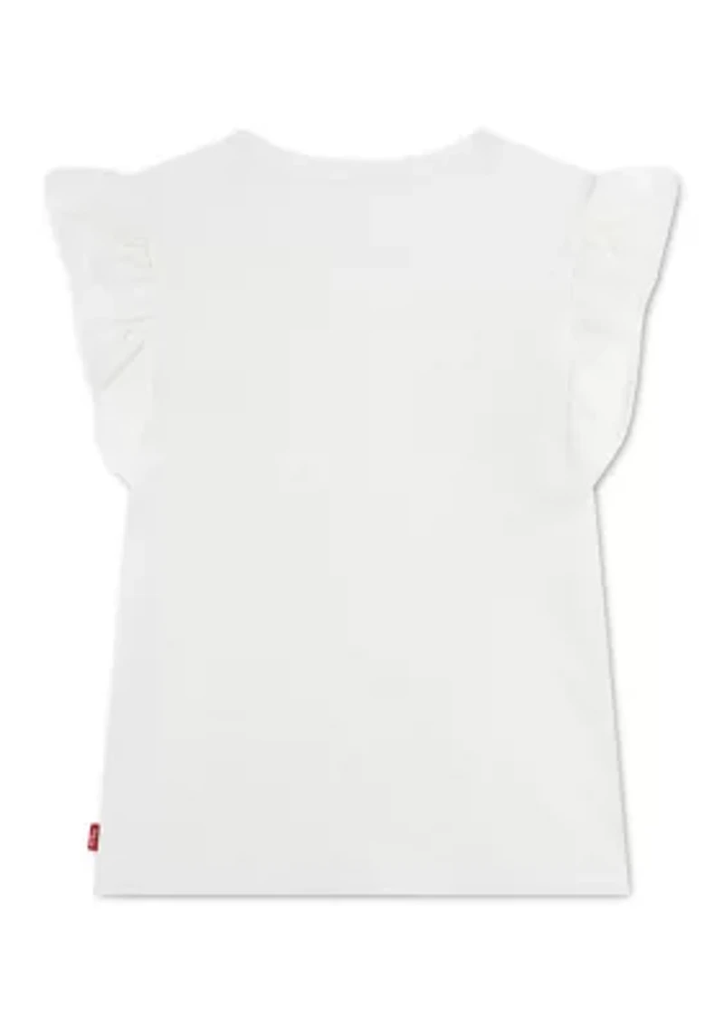 Girls 7-16 Coastal Flutter Sleeve Top