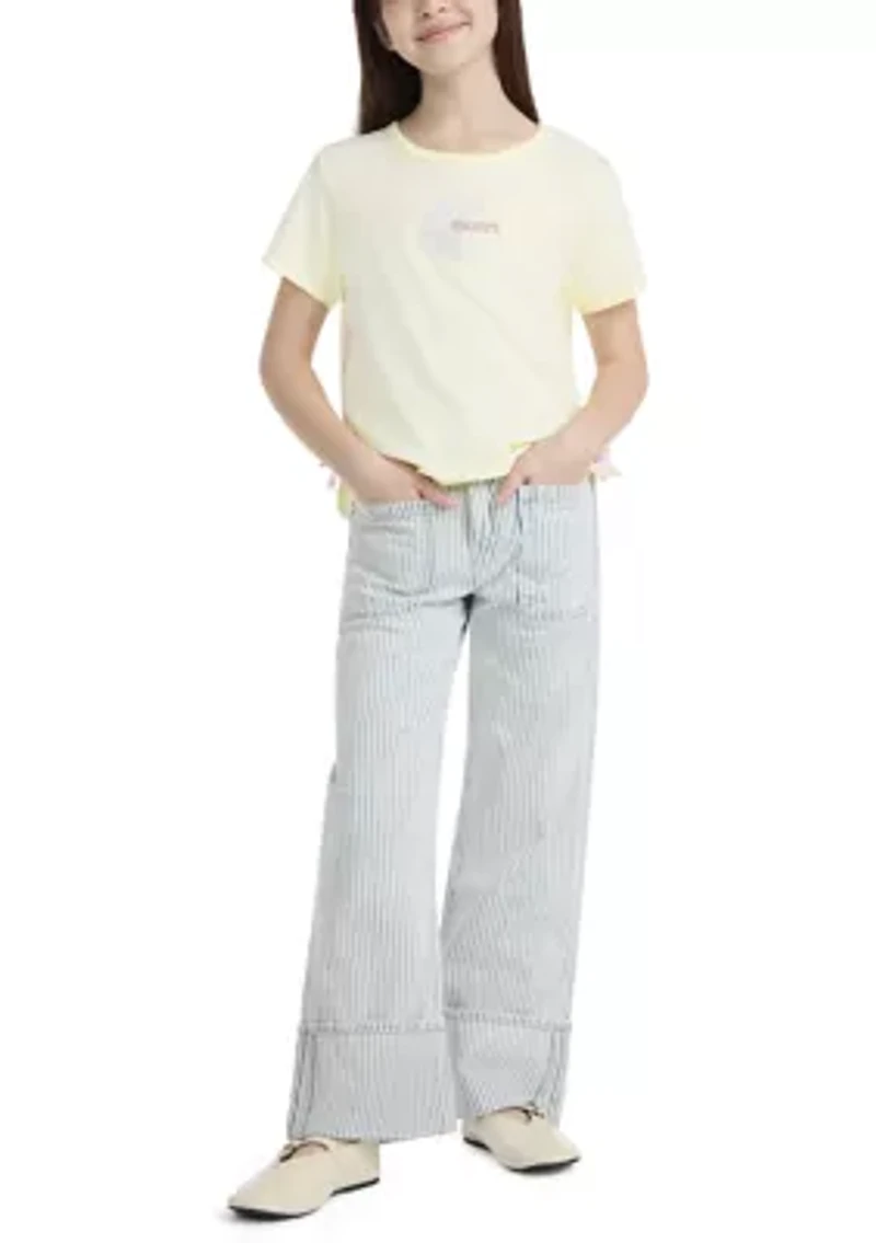 Girls 7-16 Daisy Side Tie T-Shirt